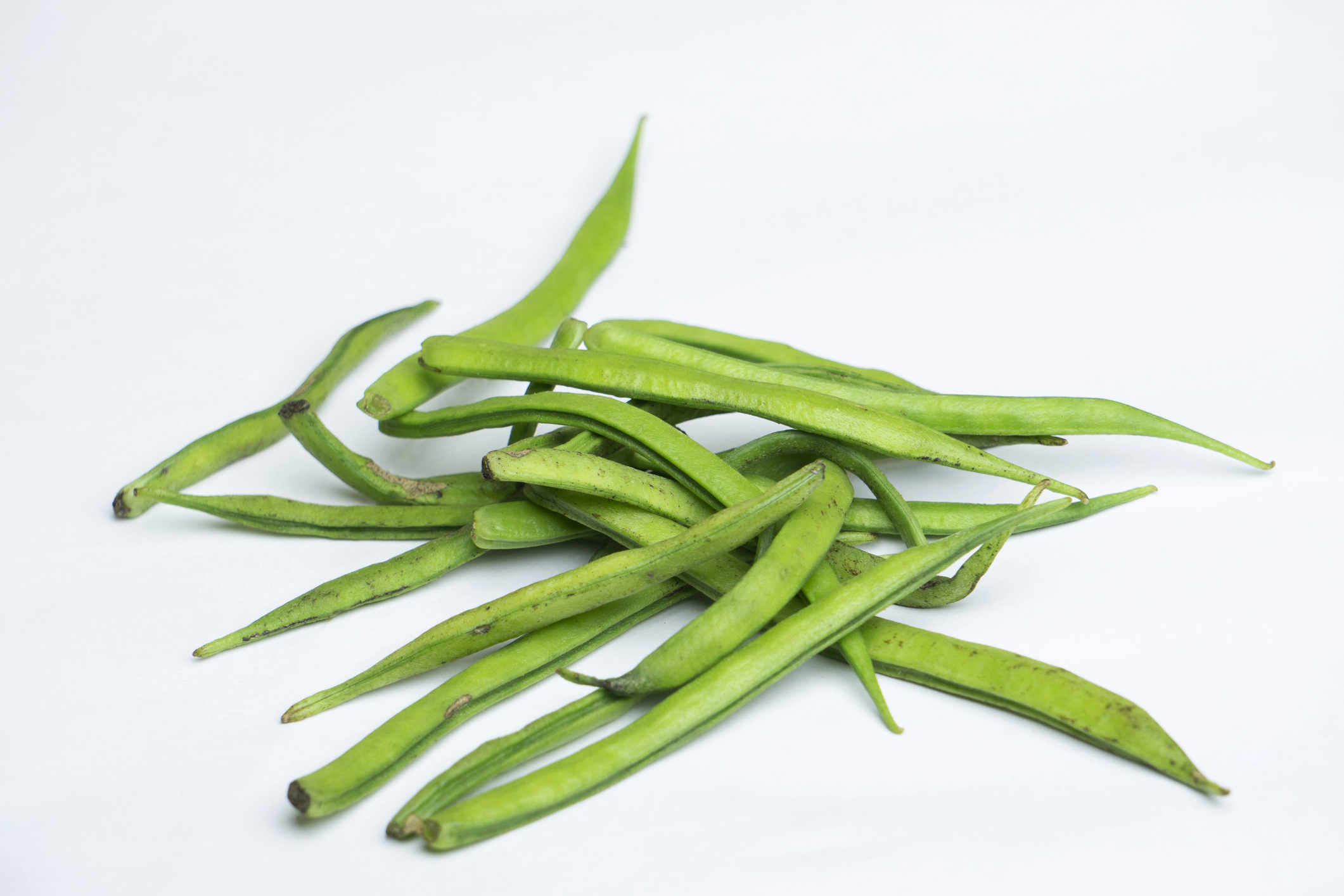 Guar or cluster bean in white background, Satara, Maharashtra, India