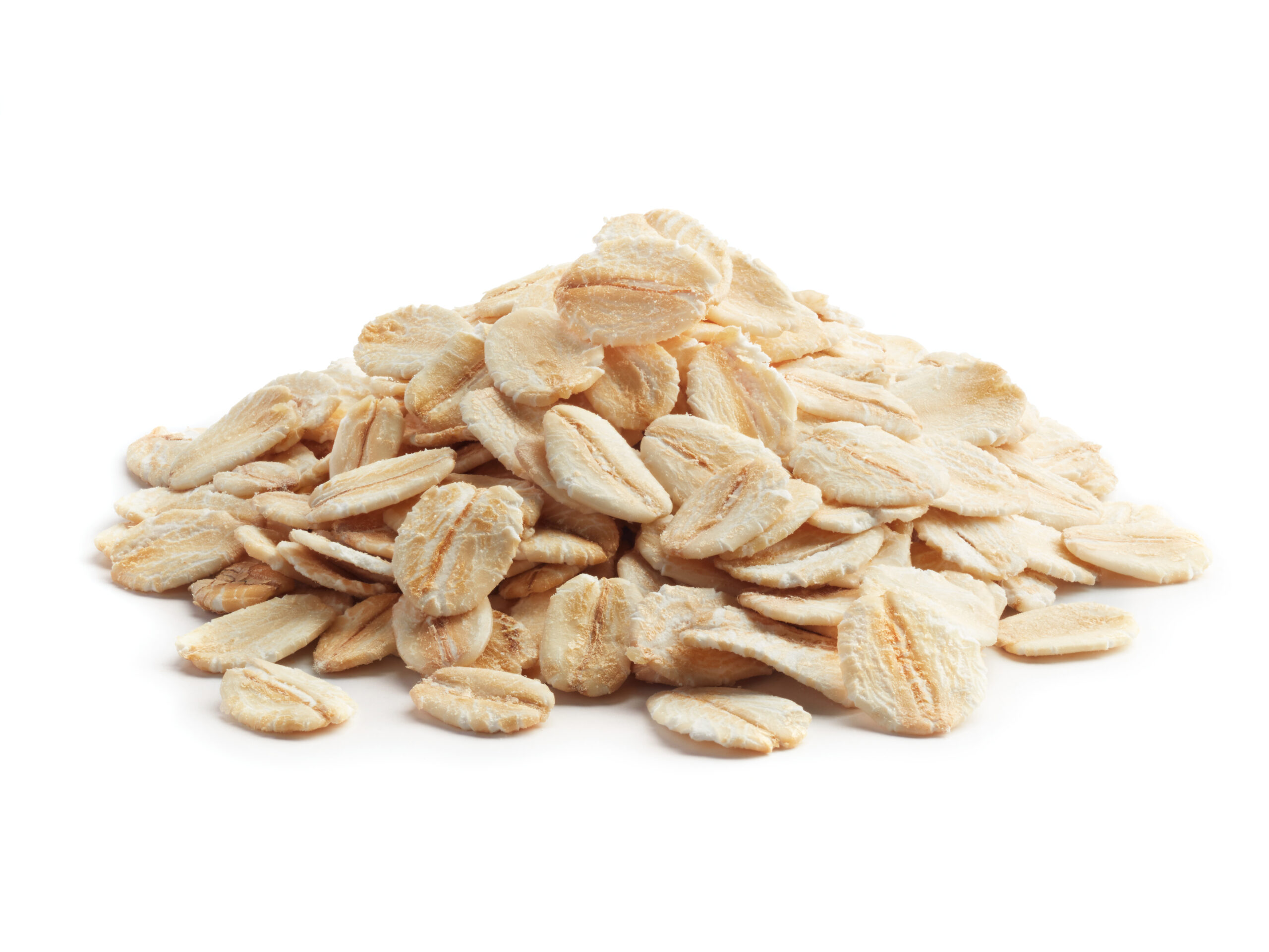 pile of oatmeal isolated on white background