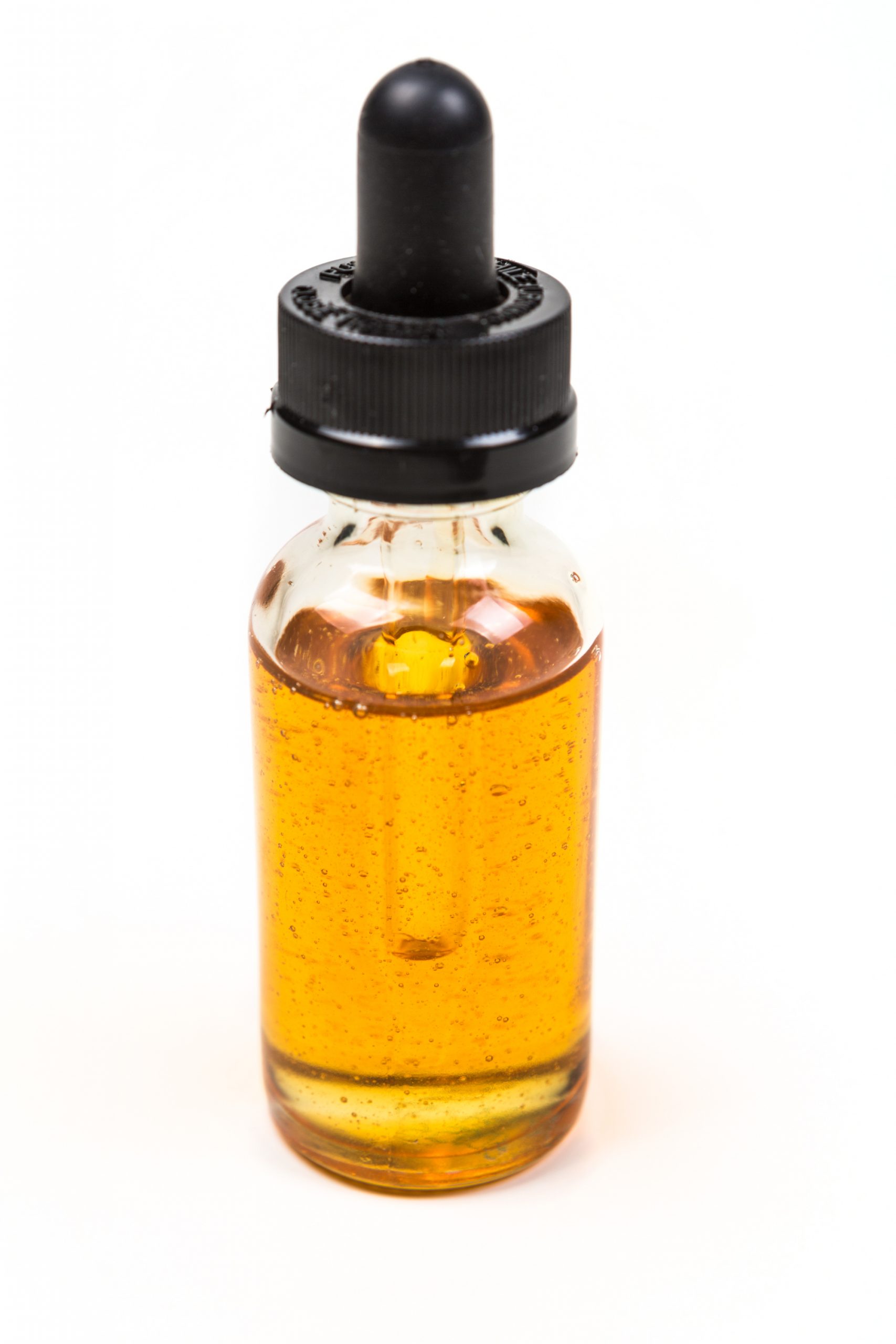 Flavored vape juice isolated on white background